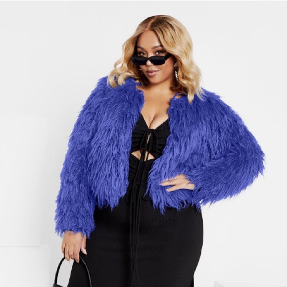 City Chic Blakely Jacket - dazzling blue XS size 14 - Picture 2 of 6